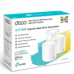 TP-Link Deco X20(3-pack) AX1800 Whole Home Mesh Wi-Fi System, Up To 530 sqm Coverage, WIFI6,1201Mbps @ 5Ghz, 574Mbps @ 2.4 GH