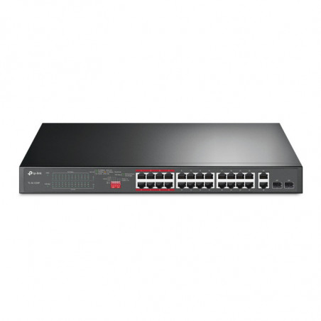 TP-Link TL-SL1226P 24-Port 10/100Mbps   2-Port Gigabit Unmanaged PoE  Switch , Up To 250W For all PoE Ports, Up To 30W Each P