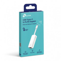 TP-Link UE300C USB 3.0 Type-C to Gigabit Ethernet Network Adapter, 1 USB 3.0 Type-C Connector, 1 Gigabit Ethernet Port, Folda