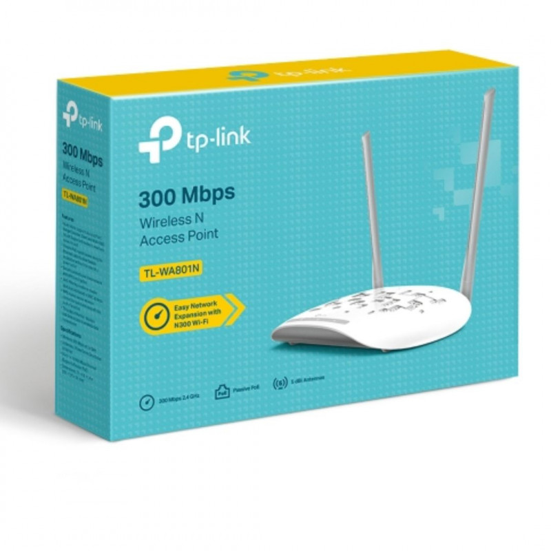 TP-Link TL-WA801N 300Mbps Wireless N Access Point, Multiple Operation Modes, WPA2, Included Passive POE Injector