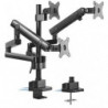Brateck Triple Monitor Aluminum Slim Pole Held Mechanical Spring Monitor Arm Fit Most 17'-27' Monitors Up to 7kg per screen V