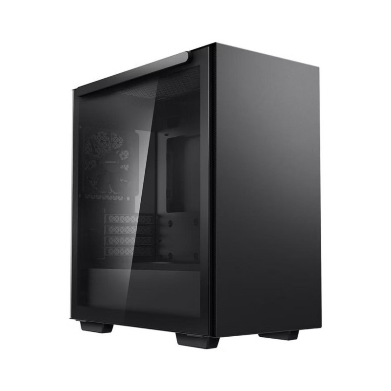 DeepCool MACUBE 110 Black Minimalistic Micro-ATX Case, Magnetic Tempered Glass Panel, Removable Drive Cage, Adjustable GPU Ho