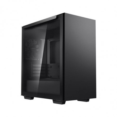 DeepCool MACUBE 110 Black Minimalistic Micro-ATX Case, Magnetic Tempered Glass Panel, Removable Drive Cage, Adjustable GPU Ho