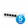 Ubiquiti USW Flex Mini 5 Pack - Managed, UniFi, Layer 2 Gigabit, 5x GbE RJ45 Ports, Power Via PoE (802.3af) /USB Type-C 5V 1A