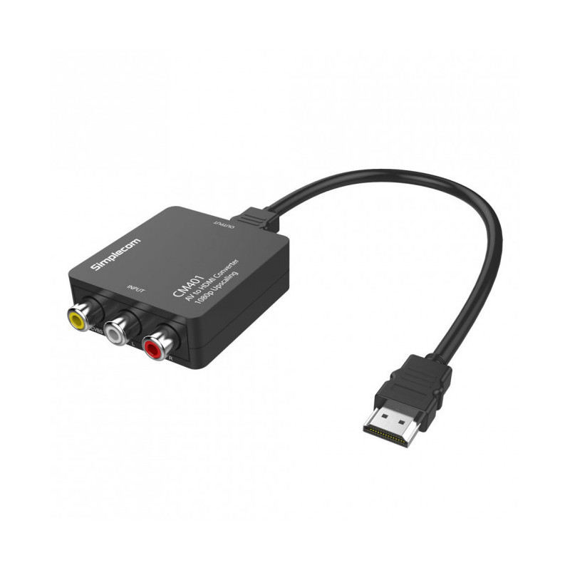 Simplecom CM401 Composite AV CVBS 3RCA to HDMI Video Converter 1080p Upscaling
