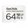 SanDisk High Endurance 64GB microSD 100MB/s 40MB/s 5K hrs 4K UHD C10 U3 V30 -40°C to 85°C Heat Freeze Shock Temperature Wat