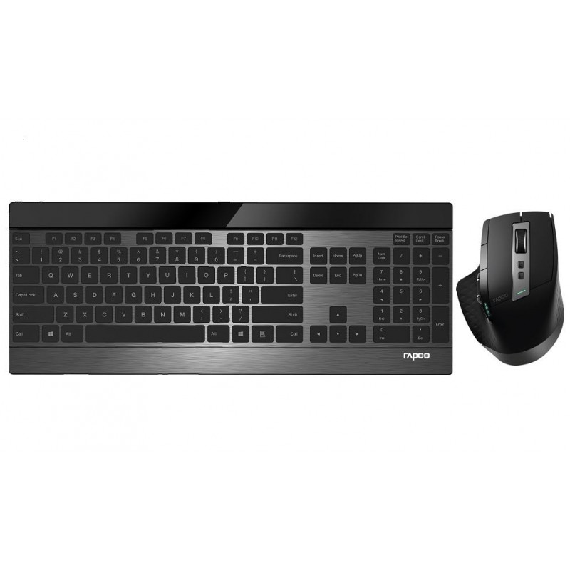 RAPOO 9900M Multi-mode Wireless Ultra-slim Keyboard & Mouse - Bluetooth 4.0, 2.4G Multi-Mode Switch, Ultra-Slim Keys, Adjusta