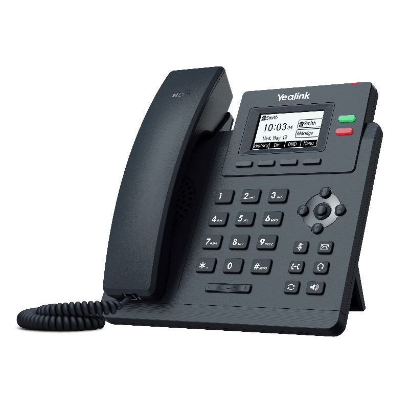 Yealink T31G 2 Line IP phone Basic Desk Phone, 132x64 LCD, Dual Gigabit Ports, PoE. No Power Adapter included, Zoom, HD Voice