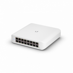 Ubiquiti UniFi Switch Lite 16 PoE, Layer 2, 16x GbE RJ45 Ports, 8x 802.3at PoE  Ports, 45W PoE, Silent Operation, Wallmount K