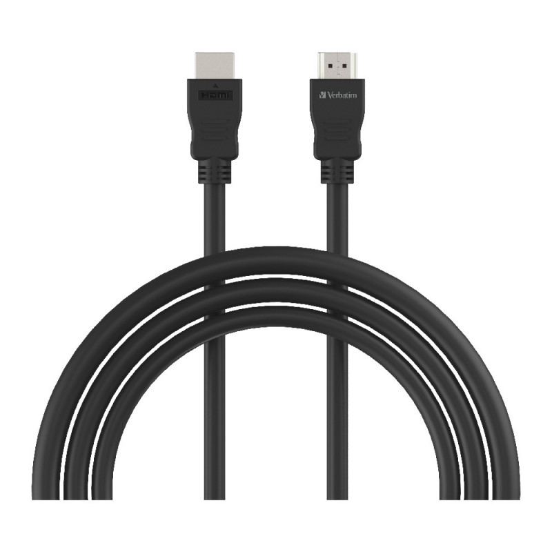 Verbatim HDMI 1.4b Cable 1m - Support 4K FHD, 3D Compatible, Audio Return Channel (ARC) HIgh Performance Premium Cable. Black