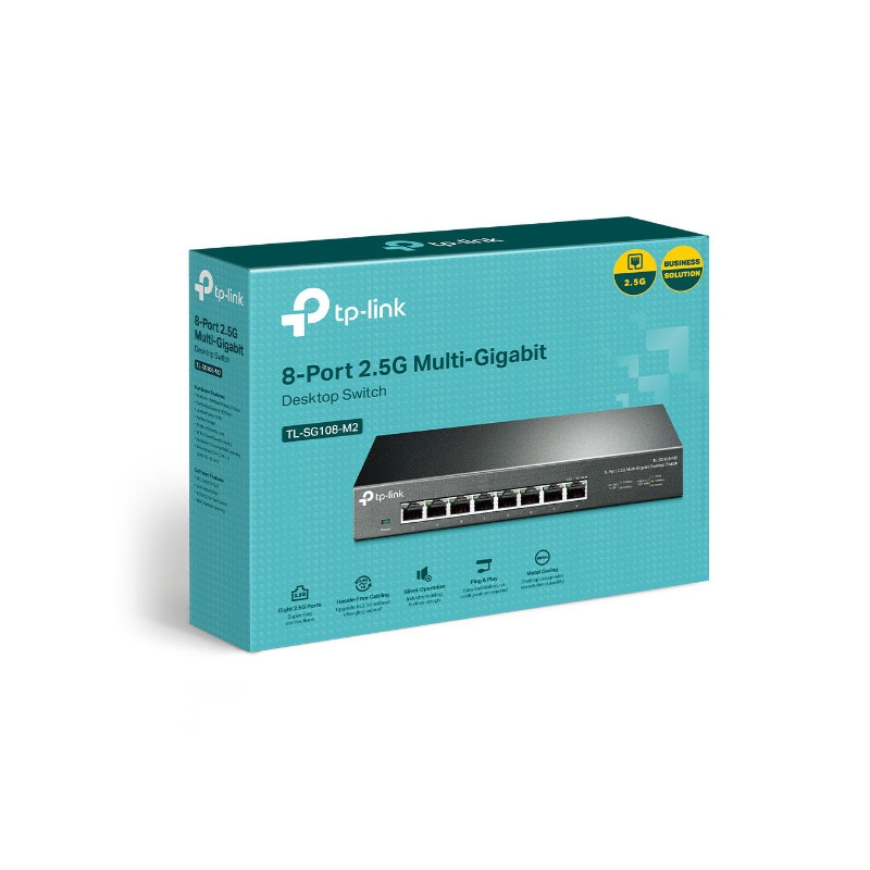 TP-Link TL-SG108-M2 8-Port 2.5G Desktop Switch, Up To 40G Switching Capacity, Connects 2.5G NAS/Server, 2.5G WiFi 6 AP, 4K Vi