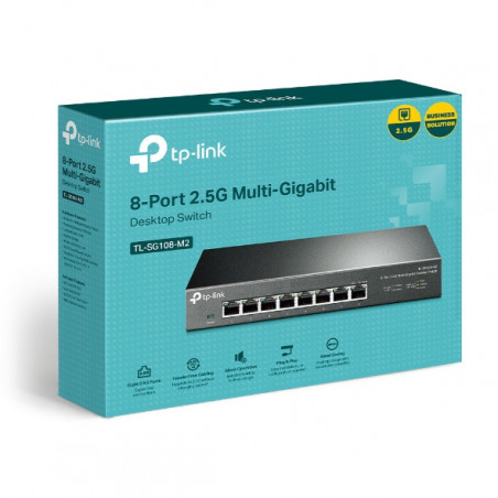 TP-Link TL-SG108-M2 8-Port 2.5G Desktop Switch, Up To 40G Switching Capacity, Connects 2.5G NAS/Server, 2.5G WiFi 6 AP, 4K Vi