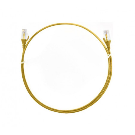 8ware CAT6 Ultra Thin Slim Cable 0.5m / 50cm - Yellow Color Premium RJ45 Ethernet Network LAN UTP Patch Cord 26AWG for Data