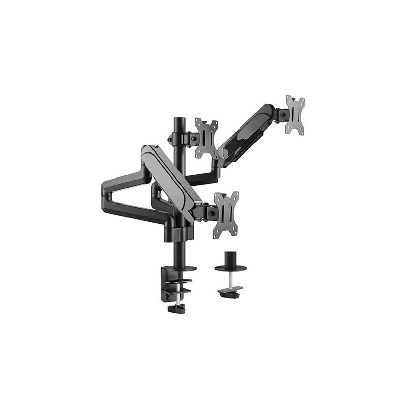 Brateck Triple Monitors Pole-Mounted Gas Spring Monitor Arm Fit Most 17'-27' Monitors Up to 7kg per screen VESA 75x75/100x100