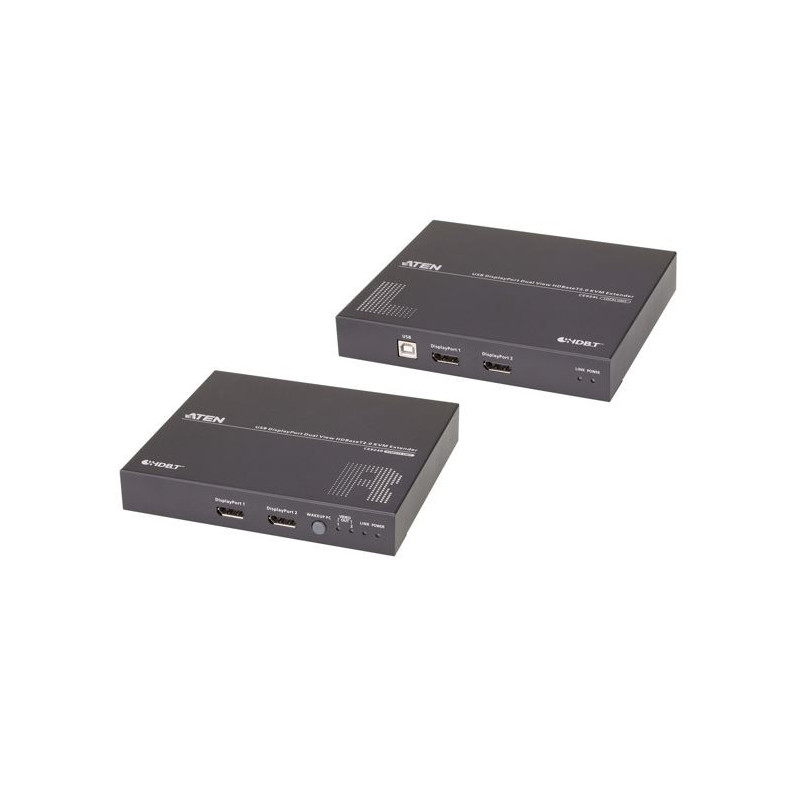 Aten CE924 USB DisplayPort Dual View HDBaseT™ 2.0 KVM Extender (4K@100m- Single View), EDID Buffer, HDCP Compatible, Built-