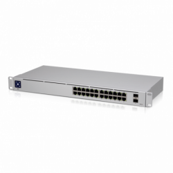 Ubiquiti UniFi 24 port Managed Gigabit Switch - 24x Gigabit Ethernet Ports, with 2xSFP - Touch Display - Fanless - GEN2,