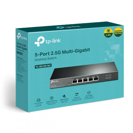 TP-Link TL-SG105-M2 5-Port 2.5G Desktop Switch, Up To 25G Switching Capacity, Connects 2.5G NAS/Server, 2.5G WiFi 6 AP, 4K Vi