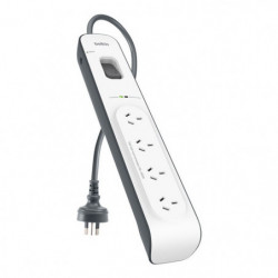 Belkin SurgeMaster 4-Outlet Surge Protection Strip with 2M Power Cord - White/Grey (BSV400au2M), 525 Joules Protection,$20,00