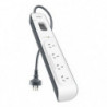 Belkin SurgeMaster 4-Outlet Surge Protection Strip with 2M Power Cord - White/Grey (BSV400au2M), 525 Joules Protection,$20,00