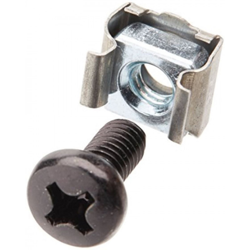 Astrotek M6 Cage Nuts & Screws (Pack of 10) Silver Color Oxide Finish Phillips Drive Length Fully Threaded
