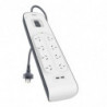 Belkin SurgePlus 8-Outlet Surge Protector With Dual USB Port 2.4 Amp - White(BSV804au2M), 2M Power Cord, 900 Joules, $50000 C