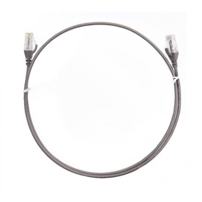 8ware CAT6 Ultra Thin Slim Cable 1m / 100cm - Grey Color Premium RJ45 Ethernet Network LAN UTP Patch Cord 26AWG for Data