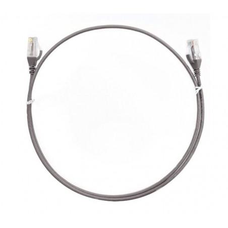 8ware CAT6 Ultra Thin Slim Cable 1m / 100cm - Grey Color Premium RJ45 Ethernet Network LAN UTP Patch Cord 26AWG for Data