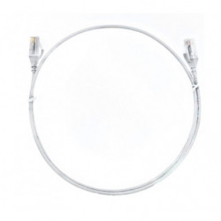 8ware CAT6 Ultra Thin Slim Cable 1m / 100cm - White Color Premium RJ45 Ethernet Network LAN UTP Patch Cord 26AWG for Data