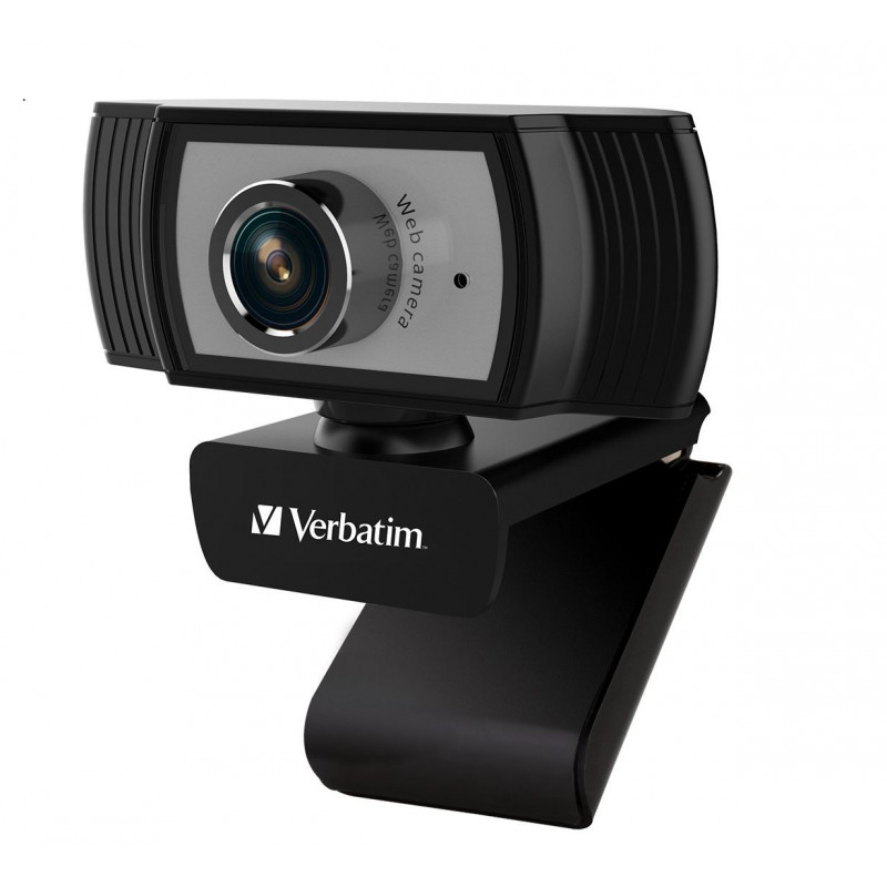 Verbatim 1080p Full HD Webcam - Black/Silver FHD 1920x1080, 2.0 Mega Pixels, Compatible with Windows XP,7 8, 10, Android V5, 