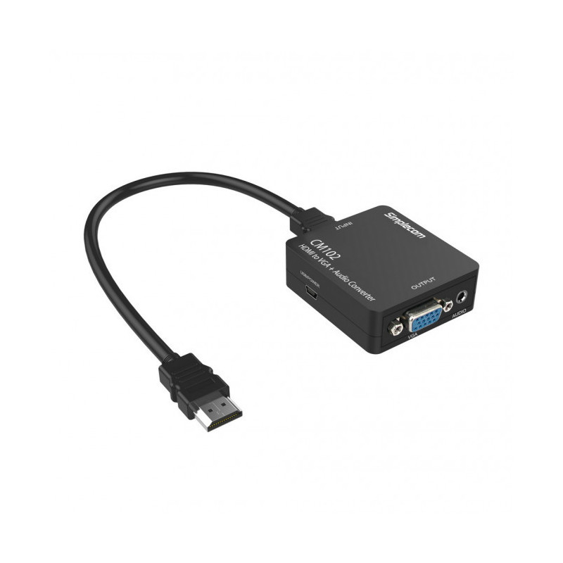 Simplecom CM102 HDMI to VGA   Audio 3.5mm Stereo Converter