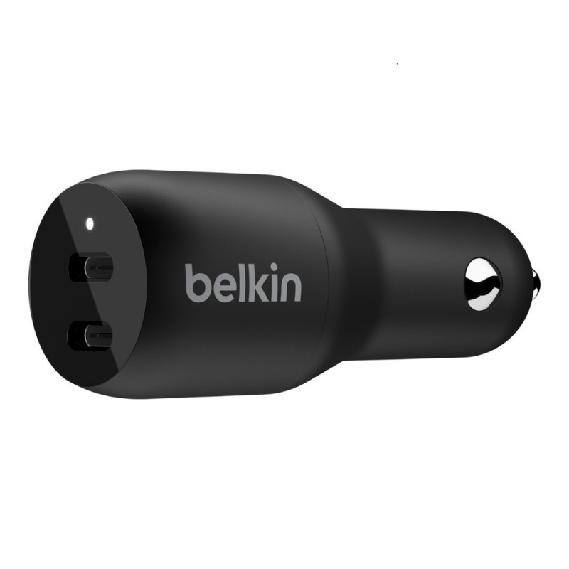 Belkin BoostCharge 36W Dual USB-C Car Charger - Black (CCB002btBK), 2xUSB-C (18W), Safe & Optimized, Apple iPhone, CEW $2,500