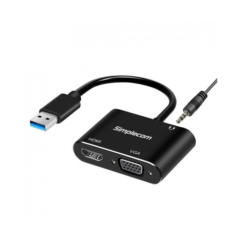 (LS)Simplecom DA316A USB to HDMI   VGA Video Card Adapter with 3.5mm Audio