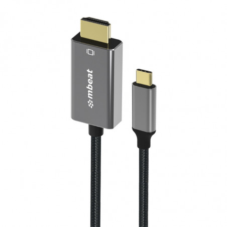 mbeat® Tough Link 1.8m 4K USB-C to HDMI Cable - Extend USB-C Laptop, Tablet or Smartphone Video to HDMI Monitor, Projector, 
