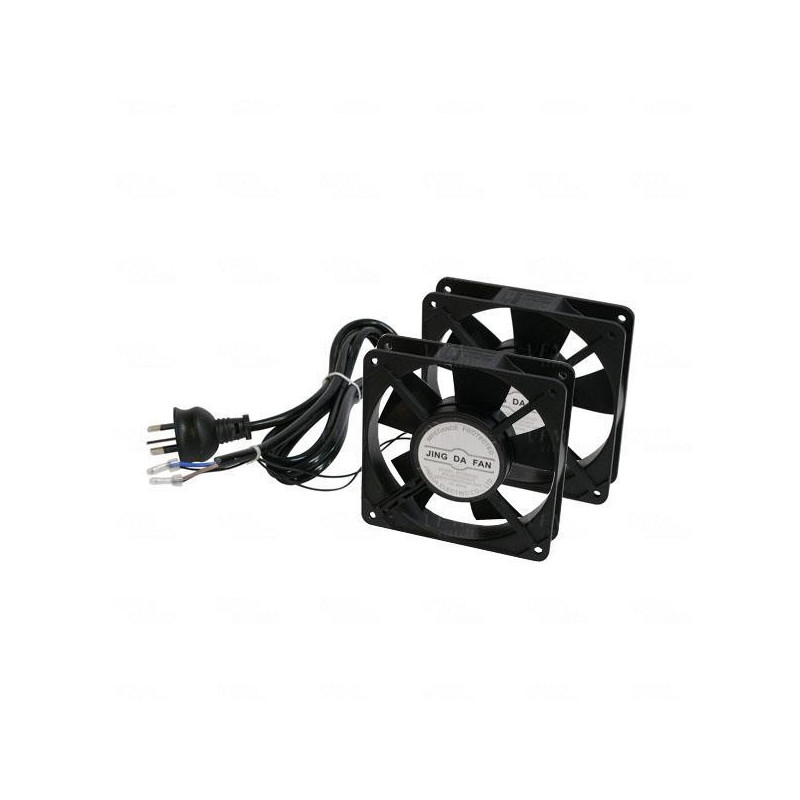 LDR 2 Way Fan Kit - 2x Fans - Black - For Installation in LDR Hinged & Single Section Racks