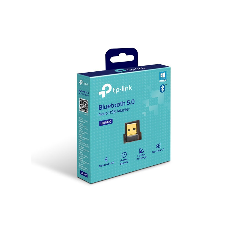 TP-Link UB500 Bluetooth 5.0 Nano USB 2.0 Adapter, Add Bluetooth To Your Devices, Wireless Connectivity, Windows 10/8.1/7, Plu