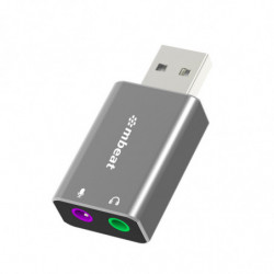 mbeat® Elite USB to 3.5mm Audio and Microphone Adapter - Add Headphone Audio Jack to USB-A Computers, Laptops, Notebooks - S