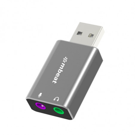 mbeat® Elite USB to 3.5mm Audio and Microphone Adapter - Add Headphone Audio Jack to USB-A Computers, Laptops, Notebooks - S