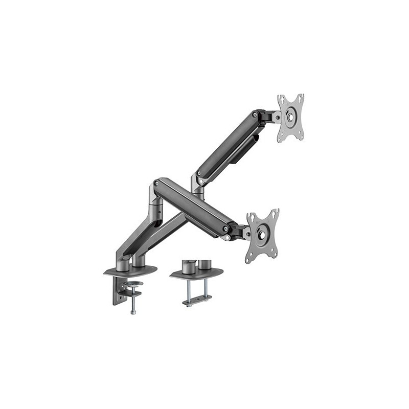Brateck Dual Monitor Economical Spring-Assisted Monitor Arm Fit Most 17'-32' Monitors, Up to 9kg per screen VESA 75x75/100x10