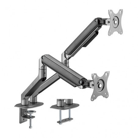 Brateck Dual Monitor Economical Spring-Assisted Monitor Arm Fit Most 17'-32' Monitors, Up to 9kg per screen VESA 75x75/100x10