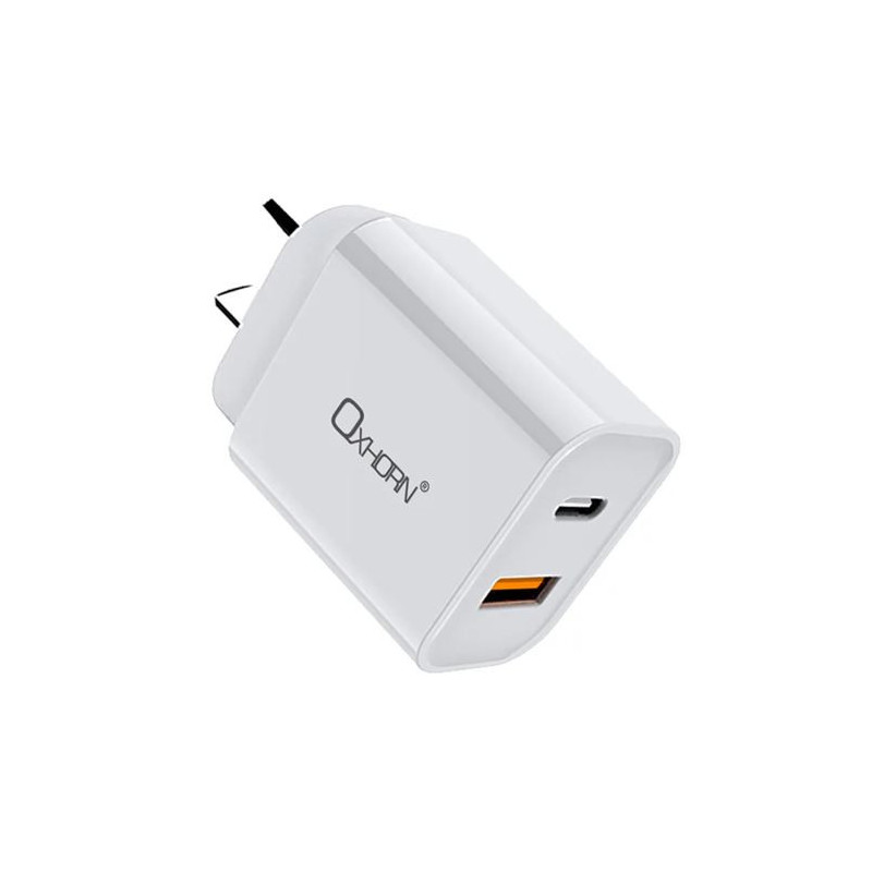 Oxhorn USB Type-C and Type-A 3.0 Quick Charge 20W Charger AC adapter 240V 50/60Hz 1A certified