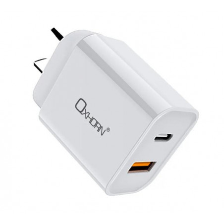 Oxhorn USB Type-C and Type-A 3.0 Quick Charge 20W Charger AC adapter 240V 50/60Hz 1A certified