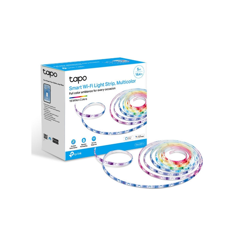 TP-Link Tapo L920-5 Smart Wi-Fi Light Strip, Multicolor, Pu Coating For External Protection, Voice Control, 50 Colour Zones, 