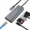 Astrotek USB-C Dock 6-in-1 Multiport Hub/Docking Station with 60W Power 1xHDMI 4K GLAN 2xUSB3.0 Card Reader for HP Lenovo Asu