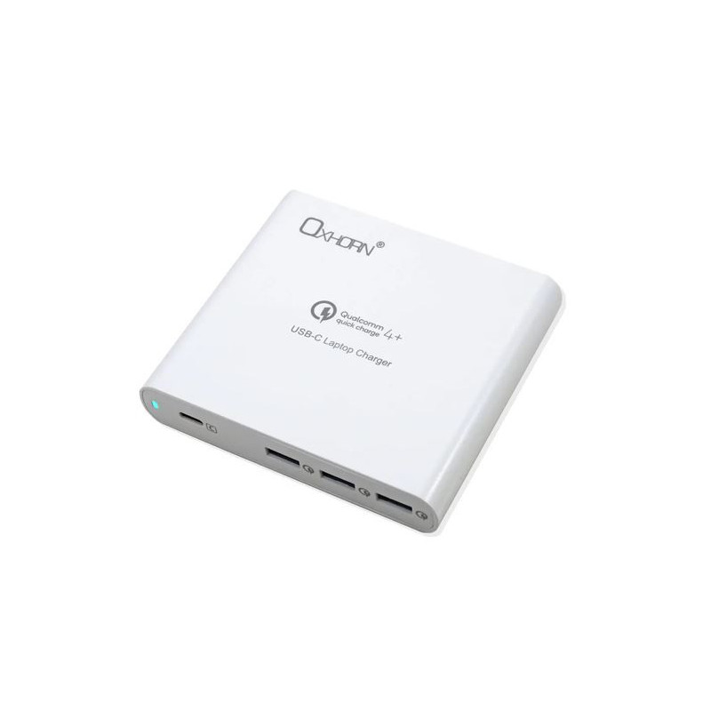 Oxhorn Multi-Functional USB Type C 87W Laptop Notebook Tablet Quick Charge 4 Port 1xUSB-C 3xUSB-A Power Adapter USB-C cable
