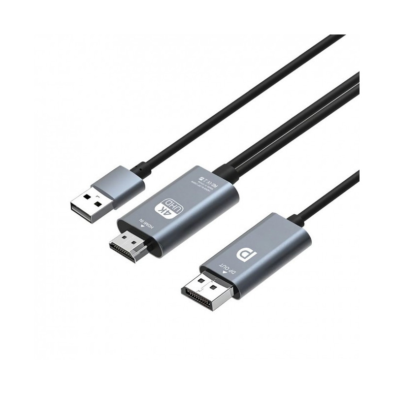 Simplecom TH201 HDMI to DisplayPort Active Converter Cable 4K@60hz USB Powered 2M