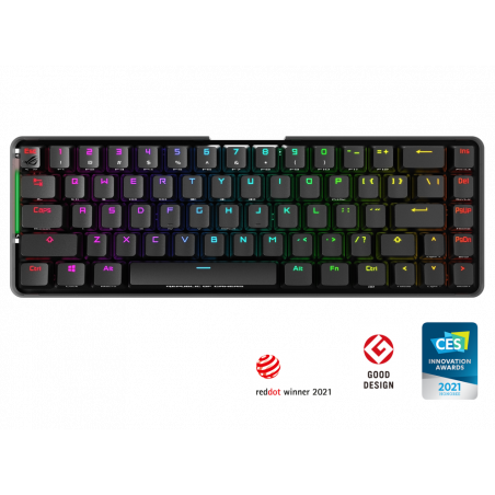 ASUS M601 ROG FALCHION NX Red Switch Compact 65% Wireless Mechanical Gaming Keyboard, 68 Keys, Interactive Touch panel, 450 H