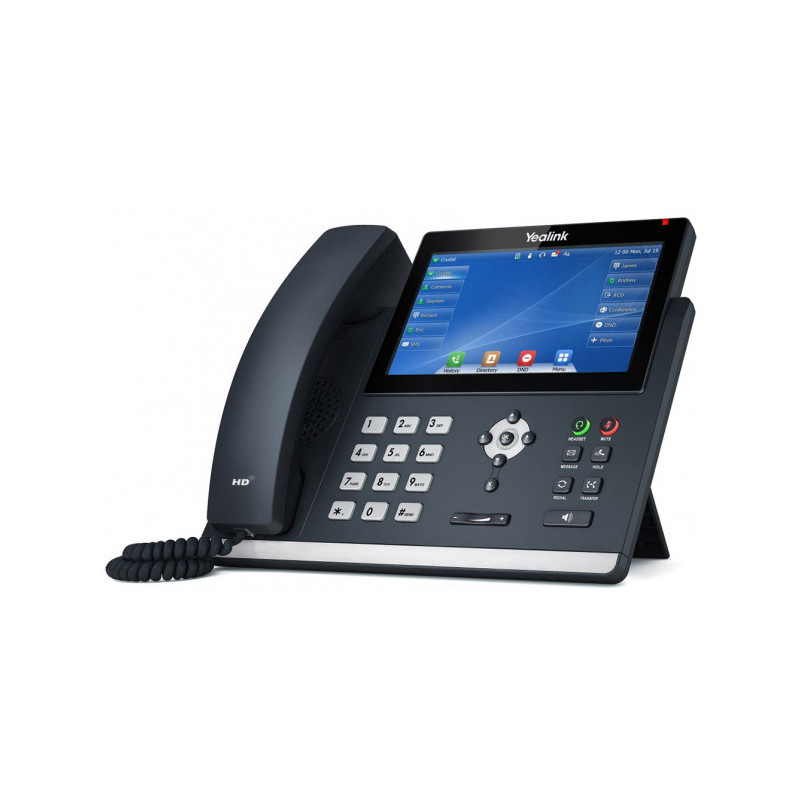Yealink T48U 16 Line IP phone, 7' 800x480 pixel colour touch screen, Optima HD voice, Dual Gigabit Ports, 1 USB port for BT40