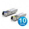 Ubiquiti UFiber1 Gbps Bidirectional Single-Mode SFP Module, 20-Pack, Up 3km Distance,Simplex LC Connector, Fiber Cable Not In