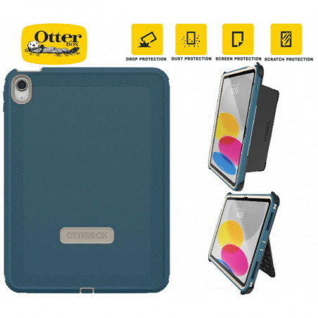 OtterBox Rugged Defender Apple iPad (11') (A16) (11th Gen) / iPad (10.9') (10th Gen) Kickstand Case Blue - (77-90081), 7 Year