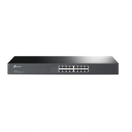 TP-Link TL-SF1016 16-port 10/100M Switch, 16 10/100M RJ45 ports, 1U 19-inch rack-mountable steel case
